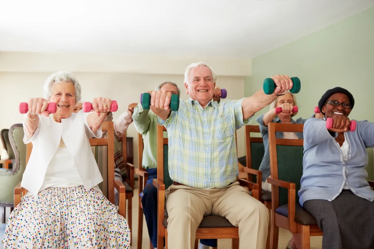seniors working out