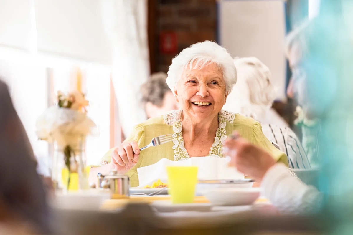senior woman eating